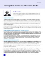 A Message from Pfizer's Lead Independent Director