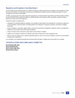 Regulatory and Compliance Committee Report