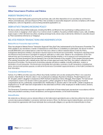 Other Governance Practices and Policies