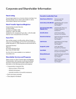 Corporate and Shareholder Information