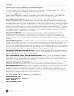 Governance & Sustainability Committee Report