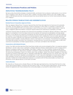 Other Governance Practices and Policies