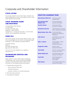 Corporate and Shareholder Information