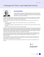 A Message from Pfizer's Lead Independent Director