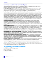Governance & Sustainability Committee Report