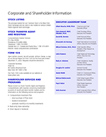 Corporate and Shareholder Information
