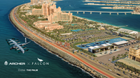 Archer and Falcon Aviation will jointly develop a vertiport network in Dubai and Abu Dhabi, enabling flights between the two cities with Archer’s Midnight flying car while establishing a key operational development for Archer’s plans to launch across the Emirates in both cities as soon as 2025. *Image depicts simulated flight (Photo: Business Wire)